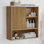 Armoire à pharmacie cannelée au-dessus de la toilette - Rangement mural pour salle de bain avec plateau en faux marbre naturel