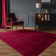 Solid Colour Machine Woven Polyester Area Rug in Red