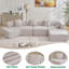 4 modulaires de salon, bouclés gris, sans assemblage, Cozy Home 140 po en forme de L, 4 sièges, décor