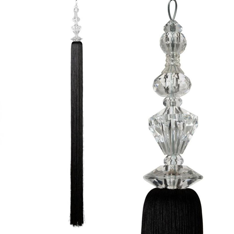 Glisson Fabric 8cm Curtain Tieback, Black