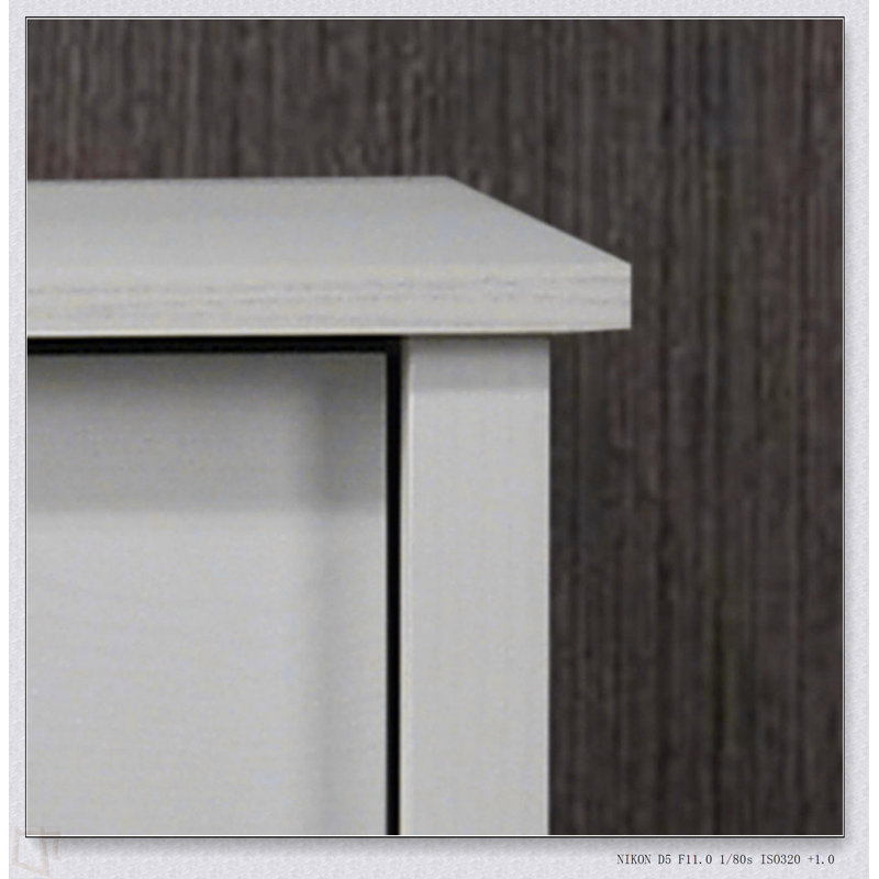 Commode 6 tiroirs 57 "avec poignées argentées, Blanc