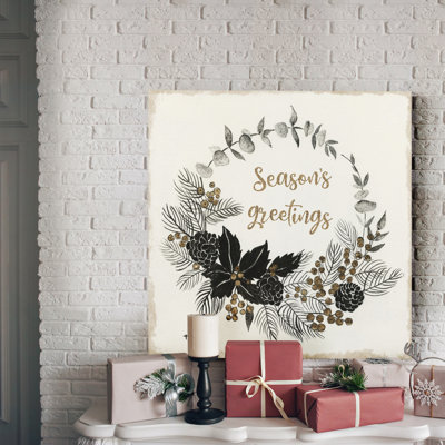 Seasons Greetings - reproduction d'art textuel sur toile tendue