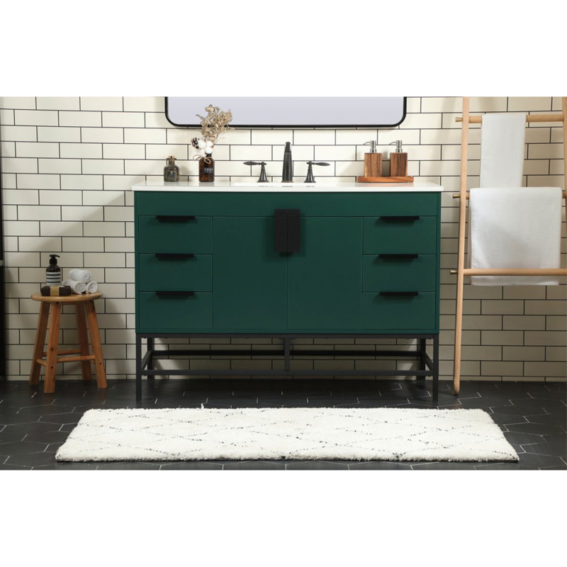 Ensemble de meuble-lavabo simple 48 po Eugene, vert