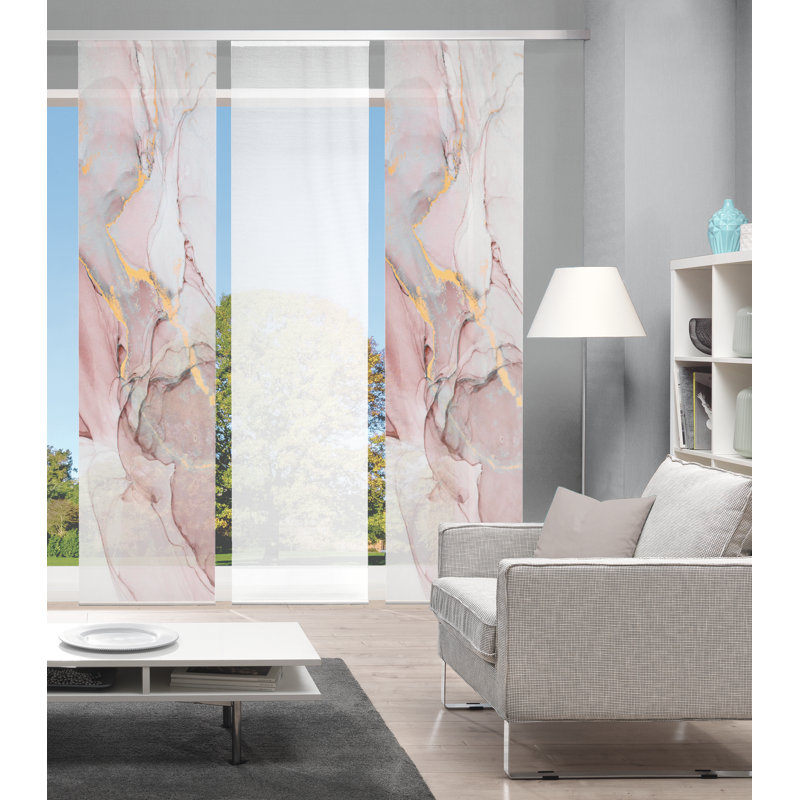 Perdomo Semi Sheer Curtain Panel Pair, Rose
