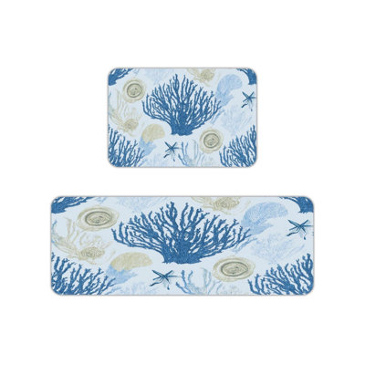 Ensemble de 2 tapis de cuisine Coastal