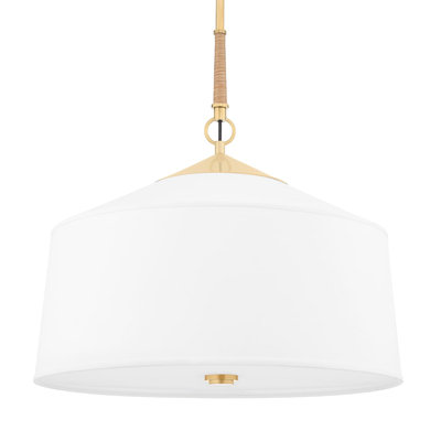 Luminaire suspendu tambour simple à 3 lumières avec rotin Triton Baum
