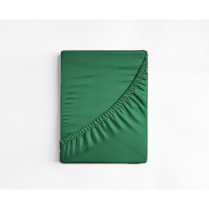  Ensemble de draps 6 pièces en rayonne, Ensemble de draps pour lit double + un drap-housse, Vert émeraude