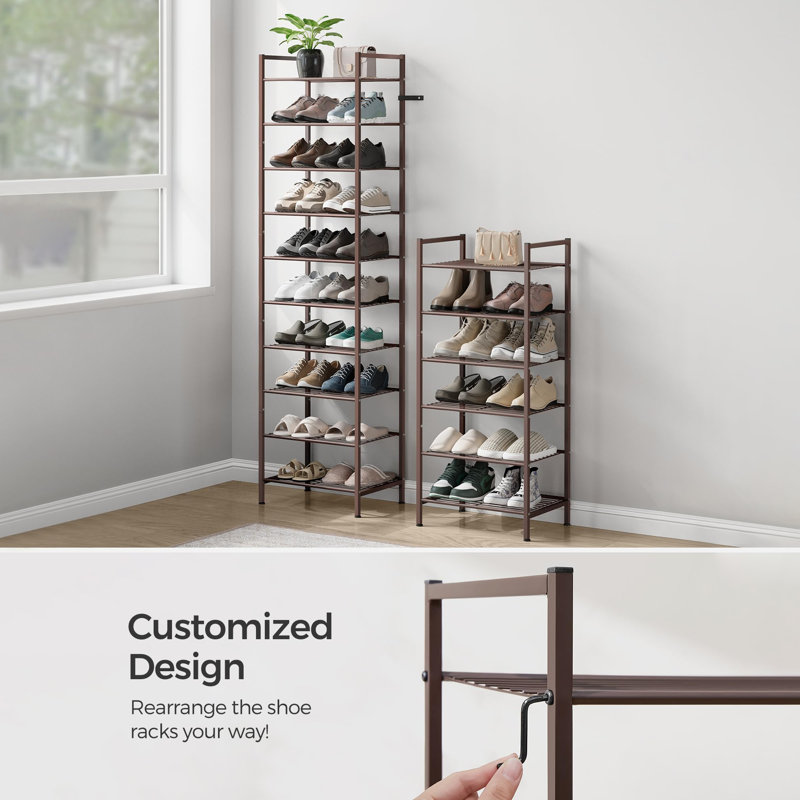 16 Pair Shoe Rack, Bronze