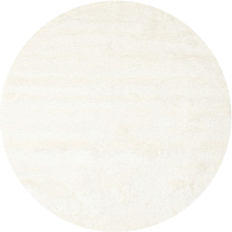 Tapis contemporain blanc cassé, Rond 7 pi