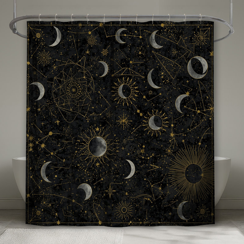 Rideaux de douche Celestial Sun Moon Constellations, L 70 po x H 84 po