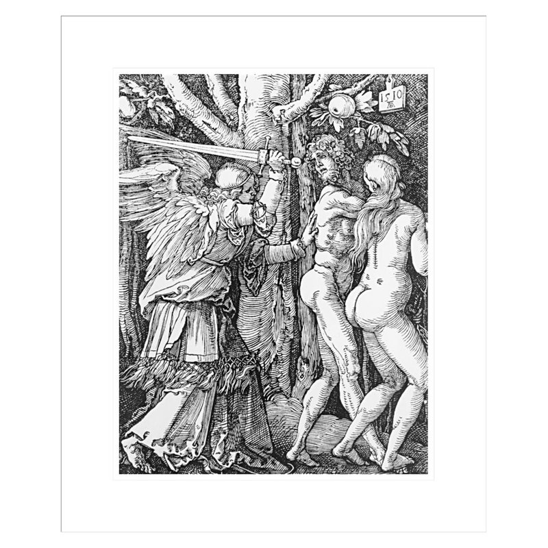 «The Expulsion from Paradise» par Albrecht Dürer, impression giclée sur cadre, H 21,3 po x l 17,75 po