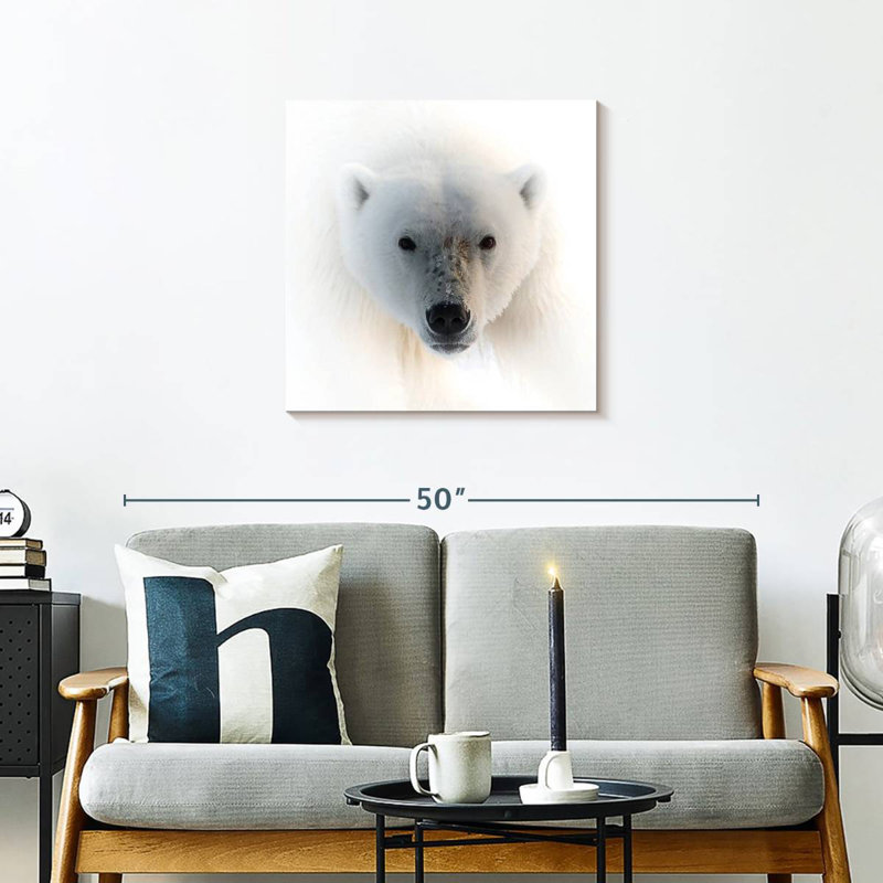 Portrait d'un ours polaire, H 24 po x l 24 po
