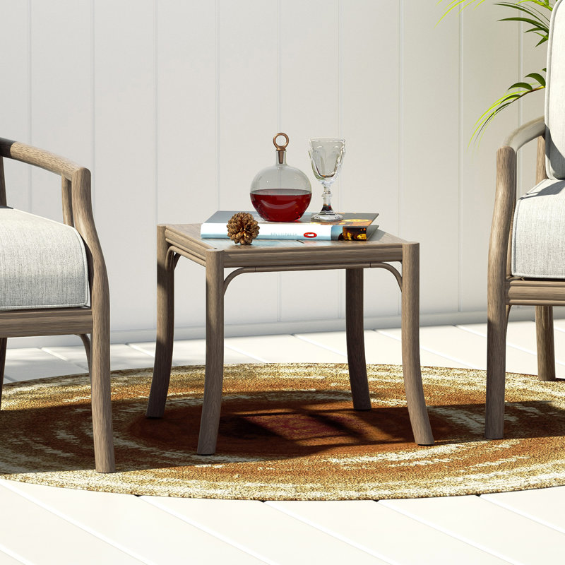 Lamando Patio Square 19.5"L X 19.5" W Aluminum Side Table