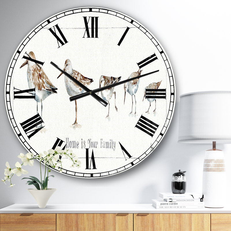 Pebbles and Sandpipers Family - Traditional wall clock, Medium