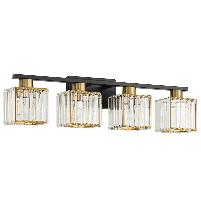 Fiorela 3 - Light Dimmable Vanity Light With Crystal Shade, Gold/Black, 4
