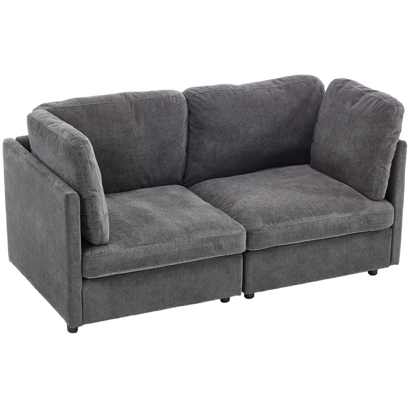 Canapé modulaire 2 pièces 2 pièces, Gris foncé