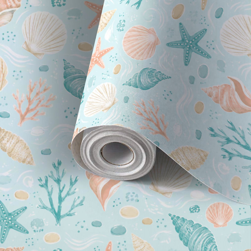 Papier peint adhésif tropical pour papier peint adhésif coquillage et plage d'été