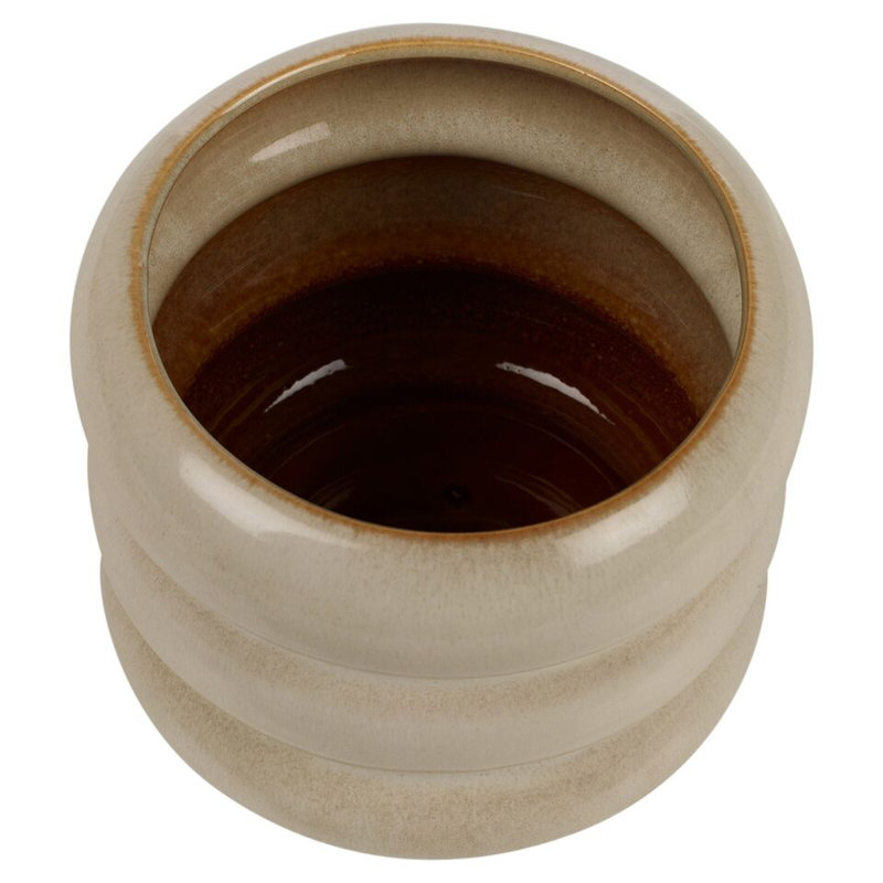 Chazlyn Ceramic Pot Planter, Cream Gloss
