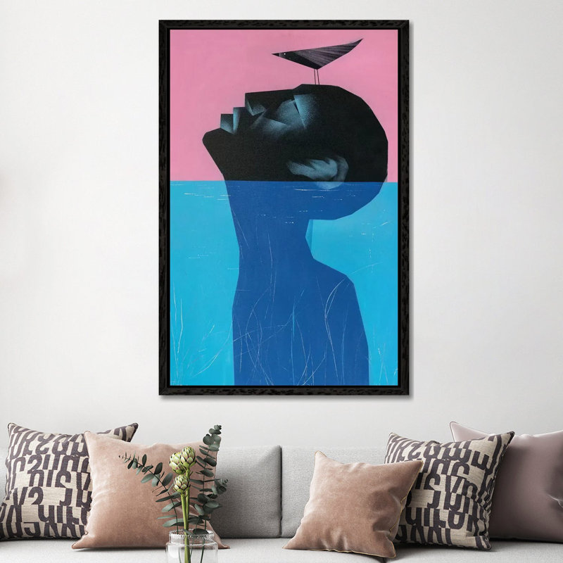 Drowning Voluntary II by VCalvento - Painting on Canvas, Black Framed Canvas, 30.48 cm H x 45.72 cm W
