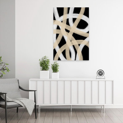 Endless Entwine Abstract Contemporary Geometric Architecture Wall Art Print 1 Piece Wrapped Canvas Wall Art