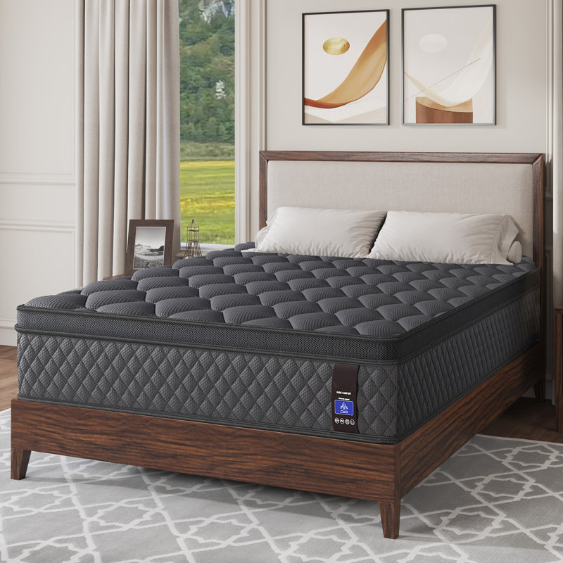 12" Medium-Firm Hybrid Mattress with Gel Memory Foam and Pocket Springs, Mattress in a Box, Full, 12"