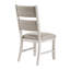Ensemble de 2 chaises d'appoint de style campagne moderne, finition blanc antique, dossier rembourré, mobilier en bois | Idée de cadeau