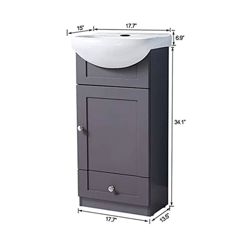 Ensemble de meuble-lavabo simple autoportant 18 po Ikora