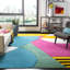Paxtonville Hollywood Abstract Area Rug In Peacock Blue / Fuchsia