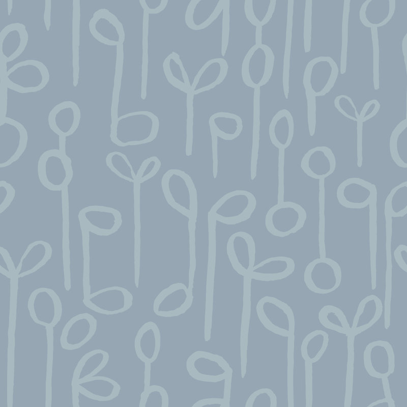 Seedlings 33' L x 20.5" W Wallpaper Roll, Blue