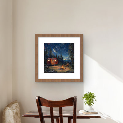 Campfire - Purple Framed Matted Print for Home Decor
