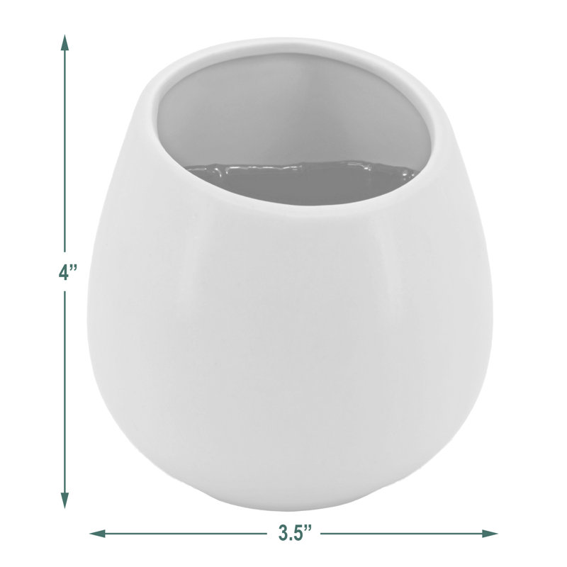 Gigee Ceramic Wall Planter, Glossy White