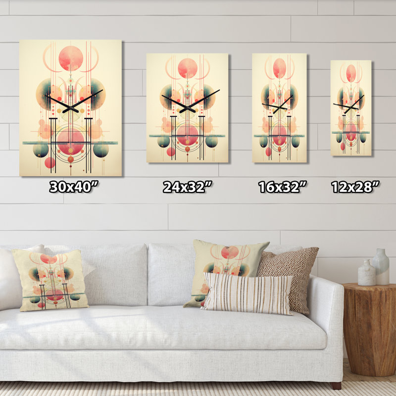 Horloge murale rétro géométrique Gentle Harmony, H 32 po x l 24 po x P 1 po