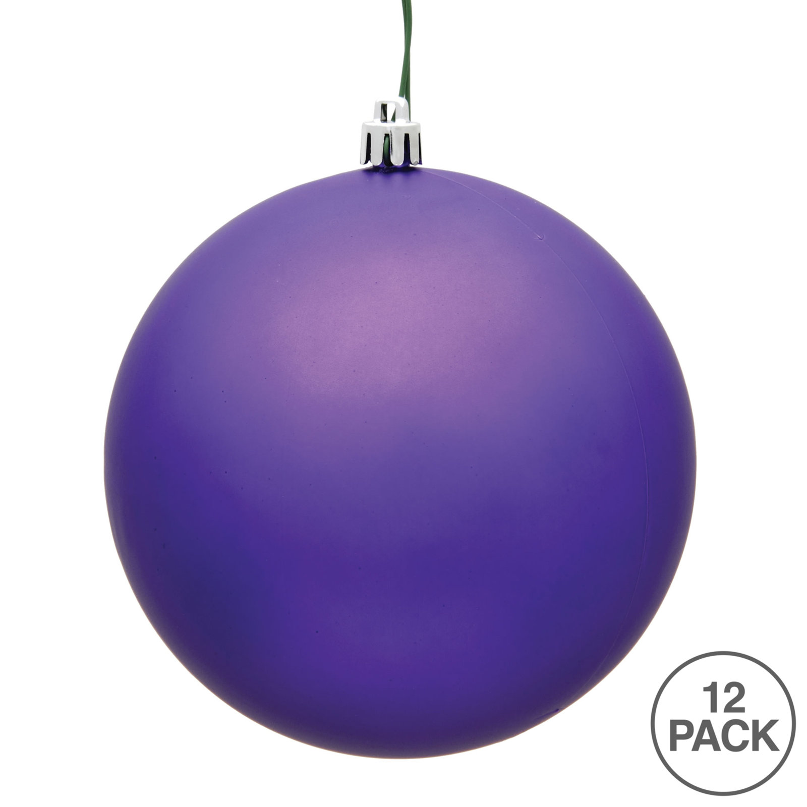 Holiday Décor Ball Ornament, Purple Matte, 3" H x 3" W x 3" D