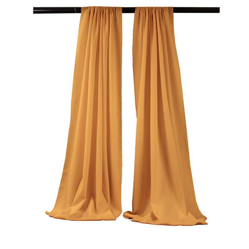 Angiens Polyester Semi-Sheer Drape Pair, Gold
