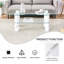 Moderne minimaliste moderne en verre trempé transparent à deux couches Maelynn et Maelynn, jumelé à des colonnes décoratives en panneau de fibres à densité moyenne blanches. Bureau d'ordinateur. Table de jeu