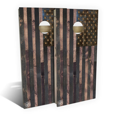 2' x 4' American Flag Solid Wood Cornhole Set