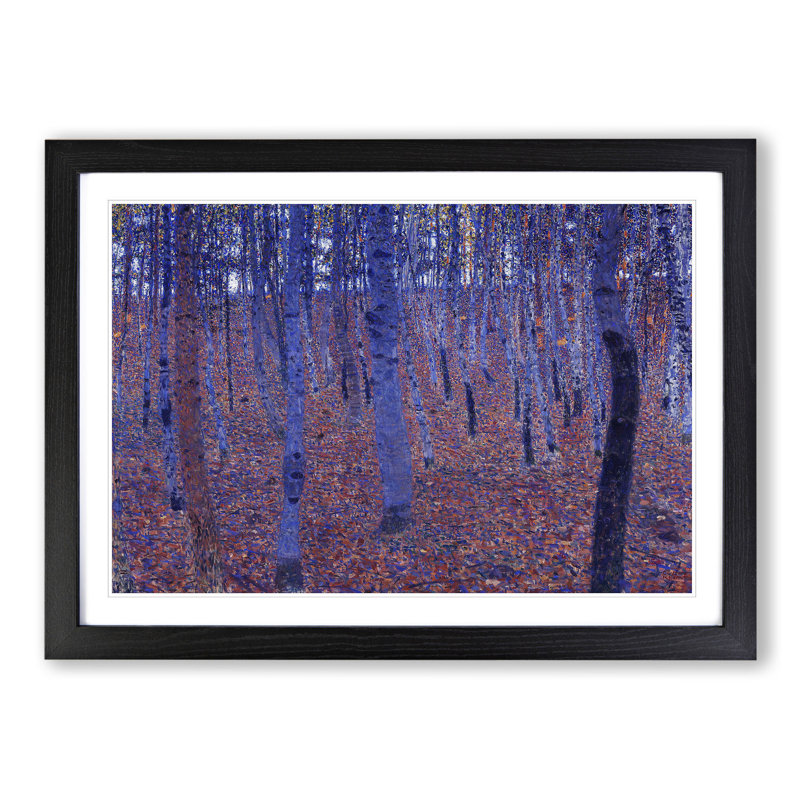 Beech Grove Forest Vol.3 by Gustav Klimt - Picture Frame Painting, 27cm H x 36cm W x 2cm D, Black Framed