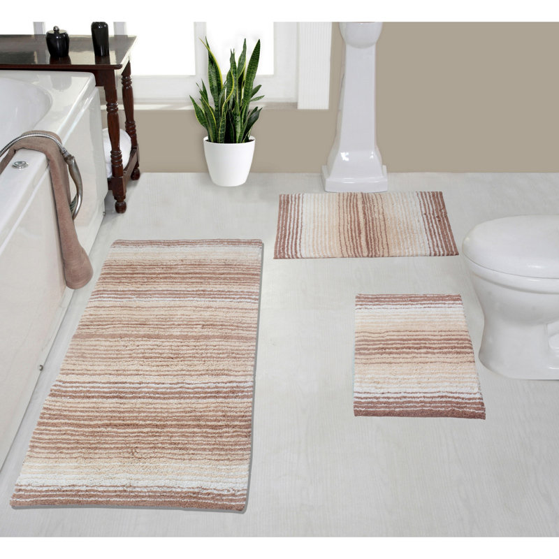 Alamanno 3 Piece Bath Rug Set, Beige