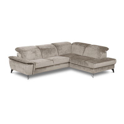 Bellagio Fabric Corner Sofa with Pull-Out Bed, Storage, Adjustable Headrests and Armrest