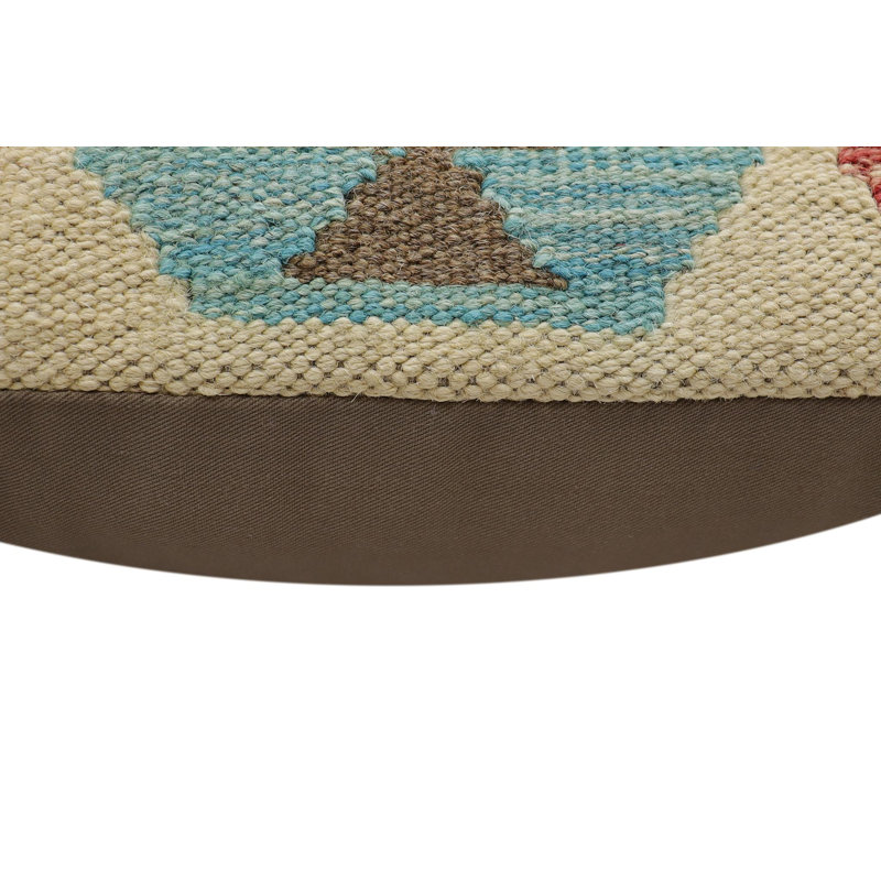 Oreiller rustique en kilim tissé à la main Caballer - 17 po x 18 po Rustic, H 17 po x l 18 po
