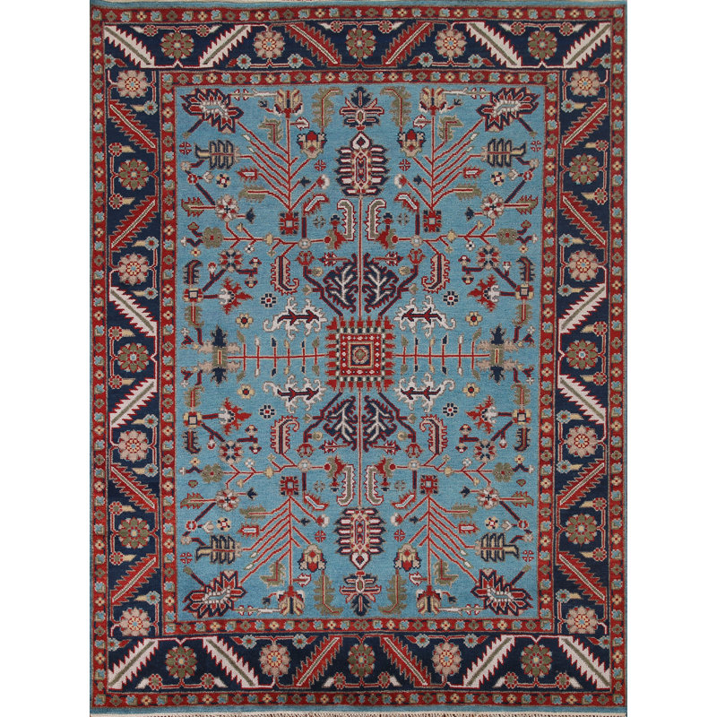 Tapis oriental bleu clair Oushak 8 x 10