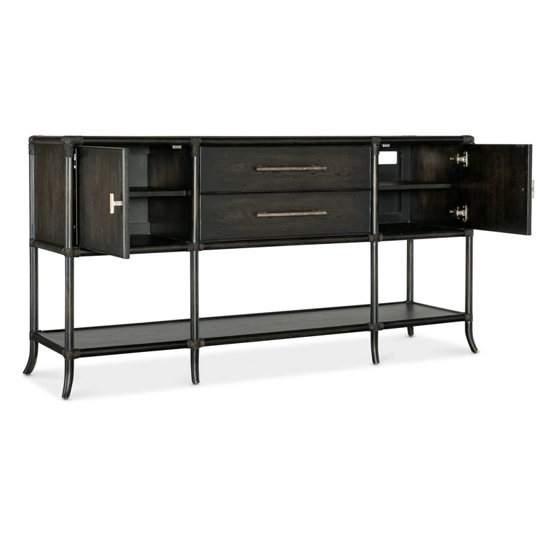 Retreat 70'' W Sideboard, Dark Wood/Black Sand