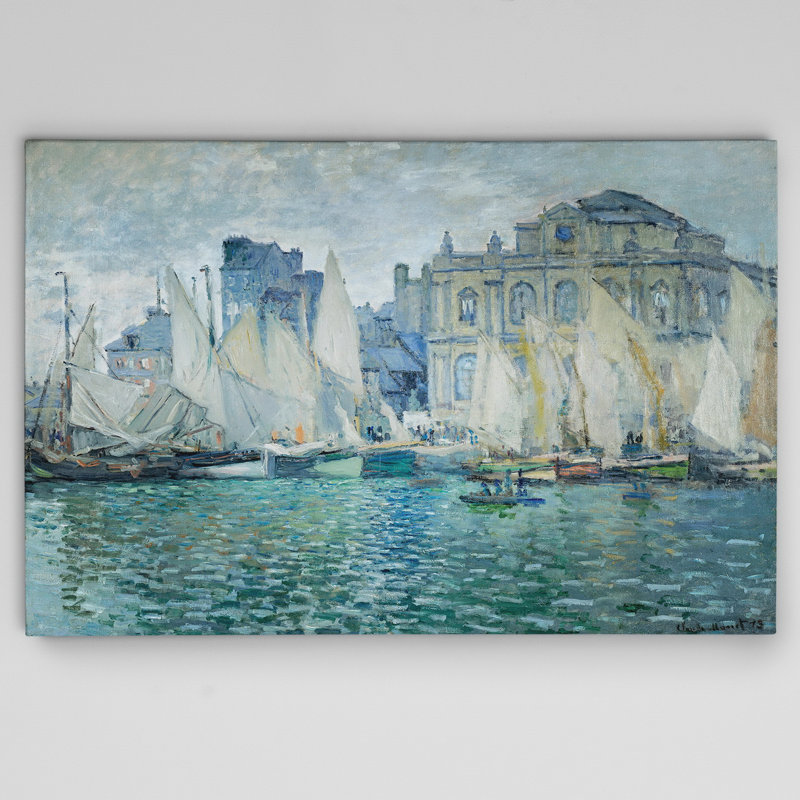 "Le musée du Havre" par Claude Monet - reproduction d'art sur toile, H 24 po x l 36 po x P 1,5 po