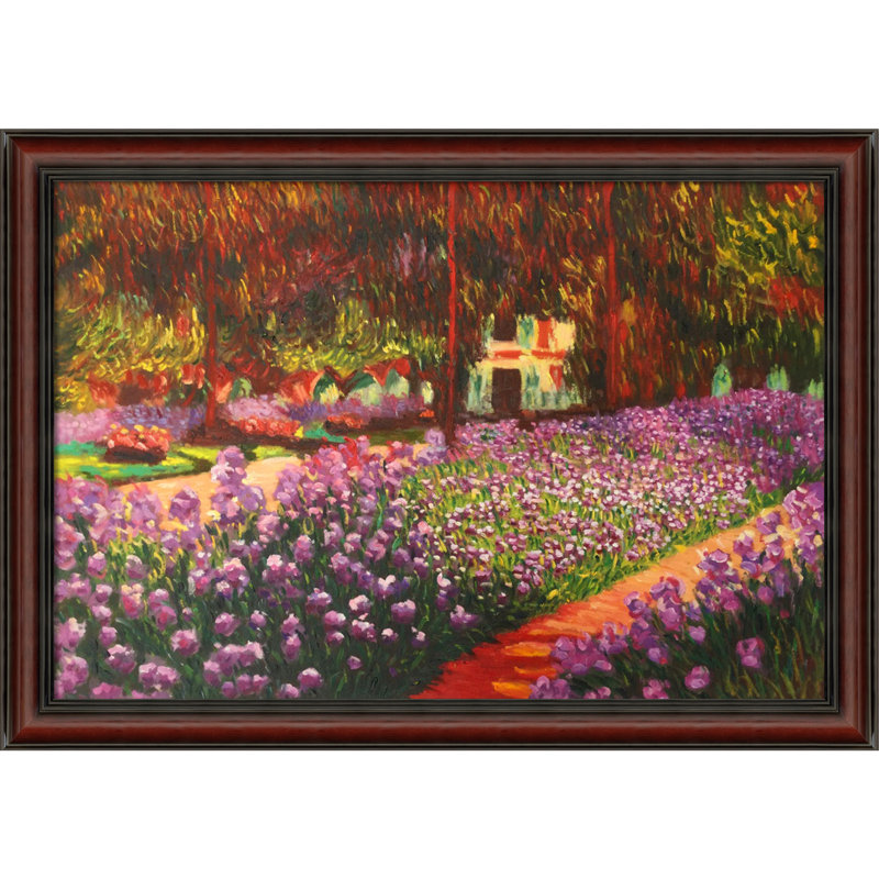 «Artist's Garden at Giverny», reproduction d'art sur toile, H 24 po x l 36 po x P 2 po, Encadrement brun