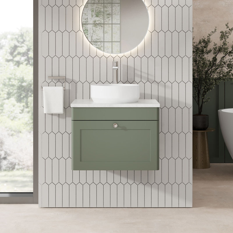 Classique Bathroom Vanity, Satin Green, 61cm W