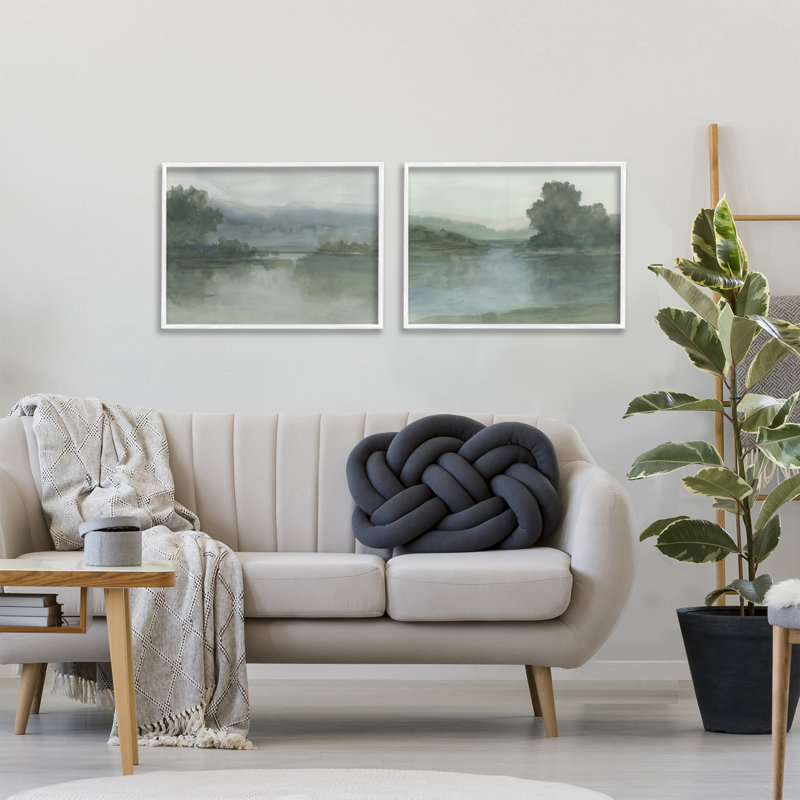 «Misty Twilight Lake View», ensemble de 2 giclées par Ethan Harper, H 16 po x l 20 po