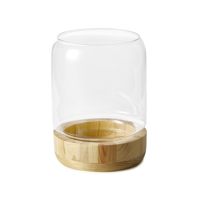 Plateau de table ouragan en verre, H 8 po x l 6 po x P 6 po
