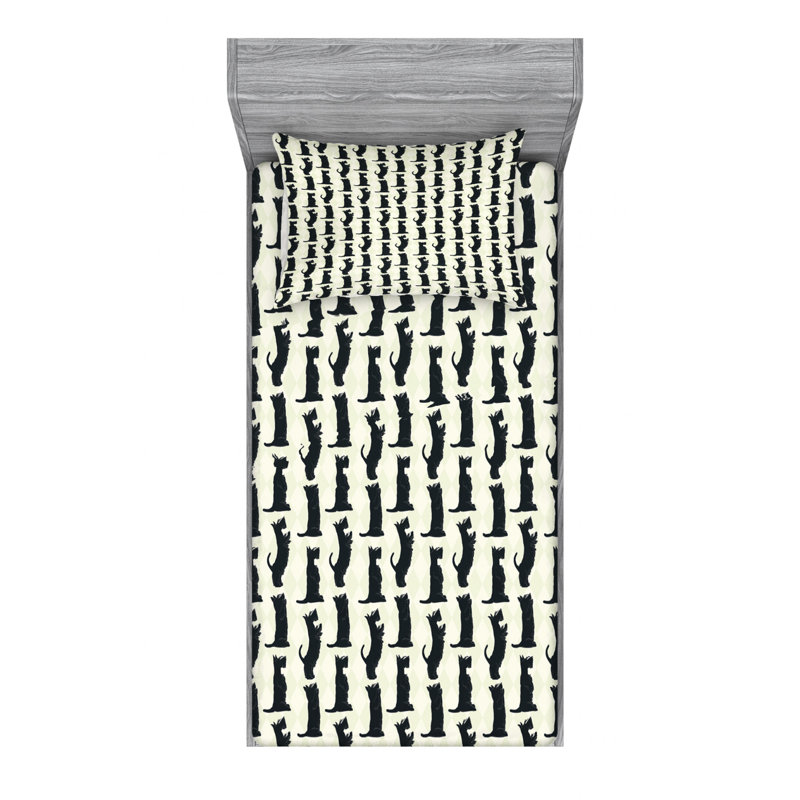 Scottie Microfiber Sheet Set, Twin Sheet Set with Fitted Sheet
