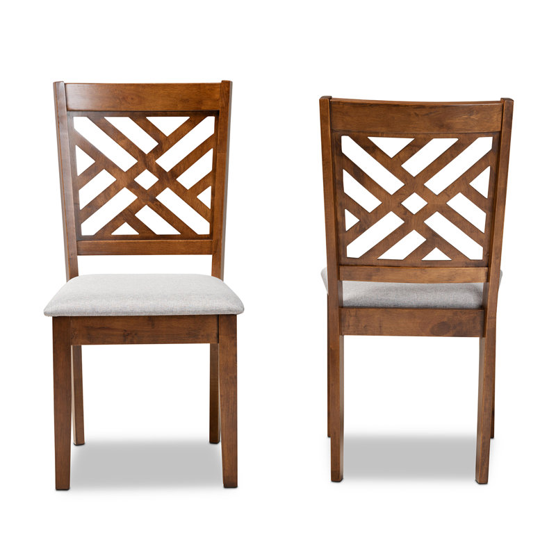 47cm H Polyester Blend Upholstered Cross Back Side Chair