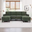 Canapé modulaire confortable avec 2 tabourets modulaires gris foncé Cordory-2003005349